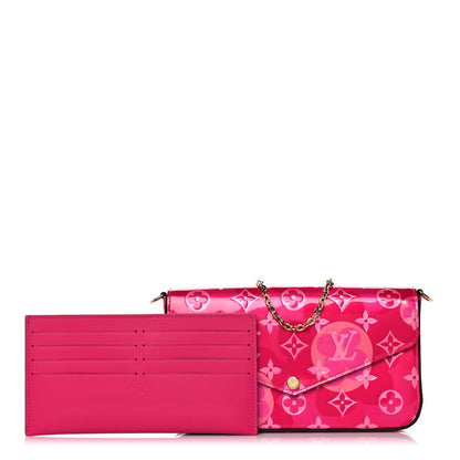 Louis Vuitton Vernis Valentine Pochette Felicie Chain Wallet Fuchsia 1 of 12