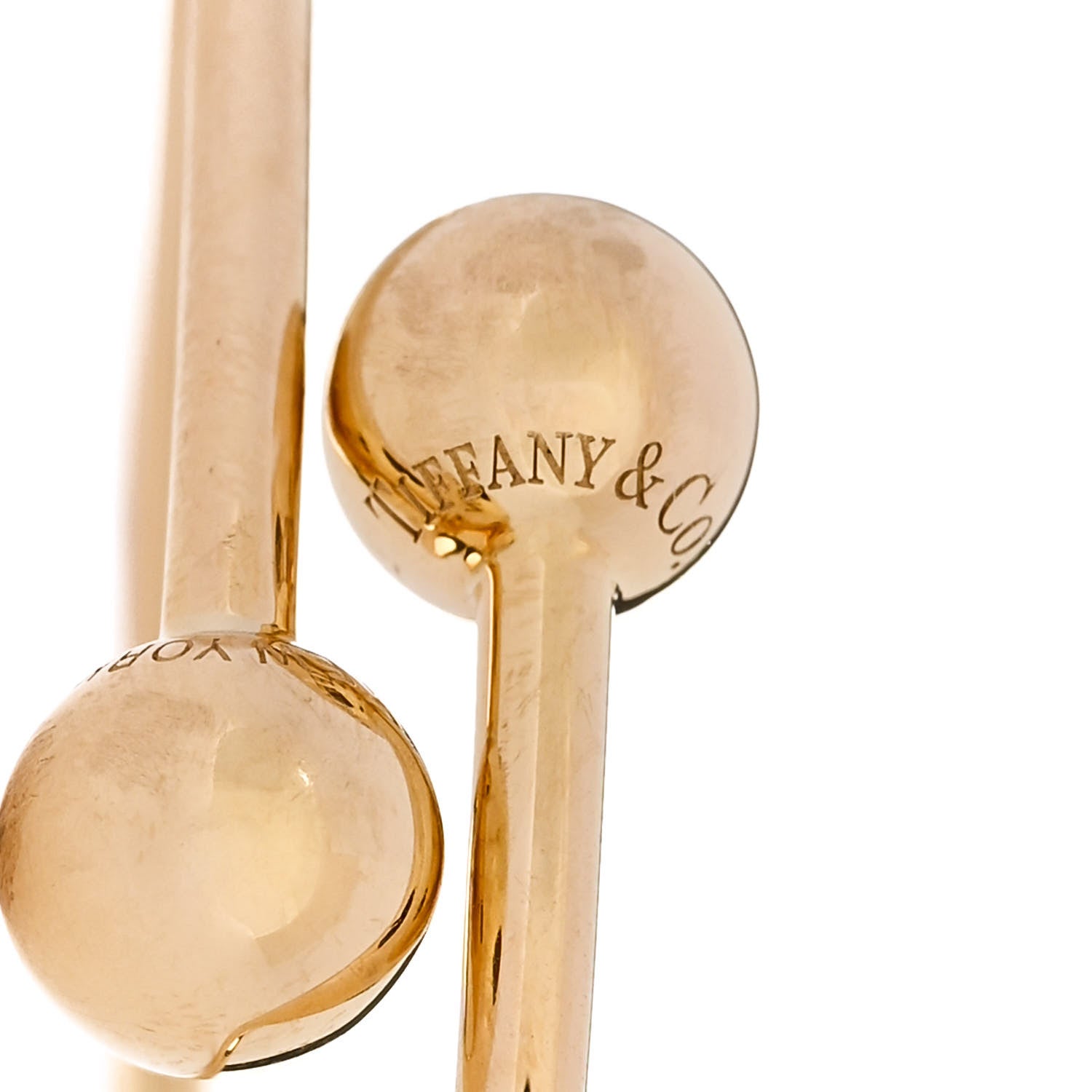 Tiffany 18K Yellow Gold 8mm HardWear Ball Bypass Bracelet 4 of 5