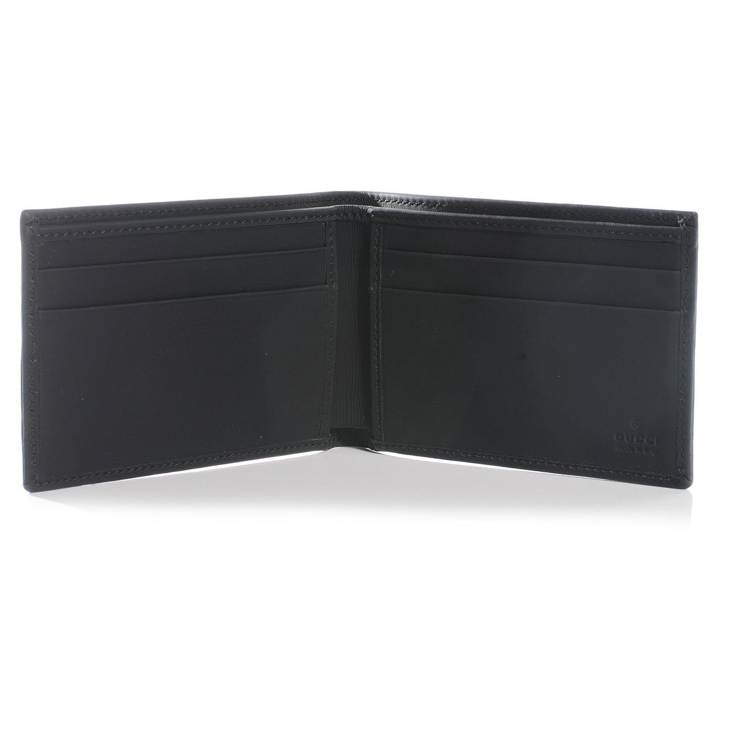 Guccissima Rubber Mini Bi Fold Wallet Black