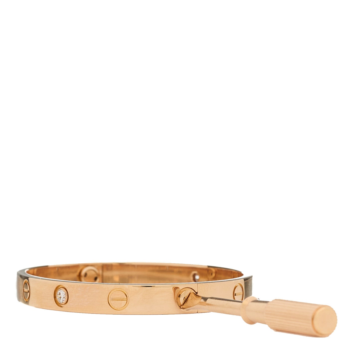 18K Pink Gold 4 Diamond LOVE Bracelet 16