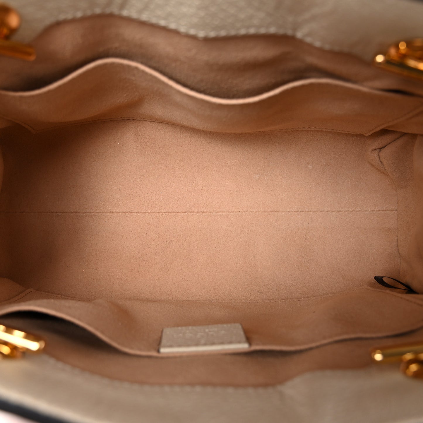 GG Supreme Monogram Flora Textured Calfskin Small Padlock Tote Beige Ebony Multicolor Mystic White