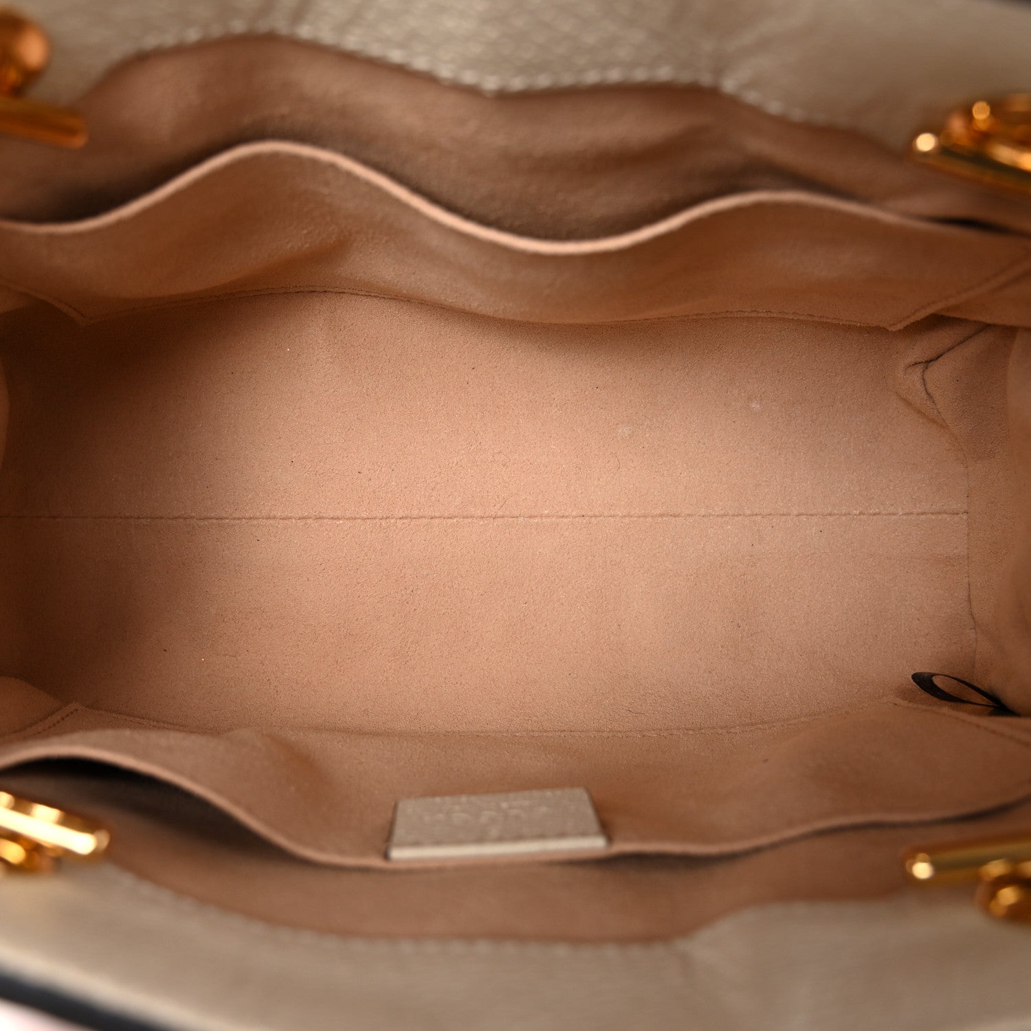 Gucci GG Supreme Monogram Flora Textured Calfskin Small Padlock Tote Beige Ebony Multicolor Mystic White 5 of 16