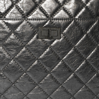 Chanel Metallic Aged Calfskin Quilted Large Reissue Camera Case Silver 8 of 10