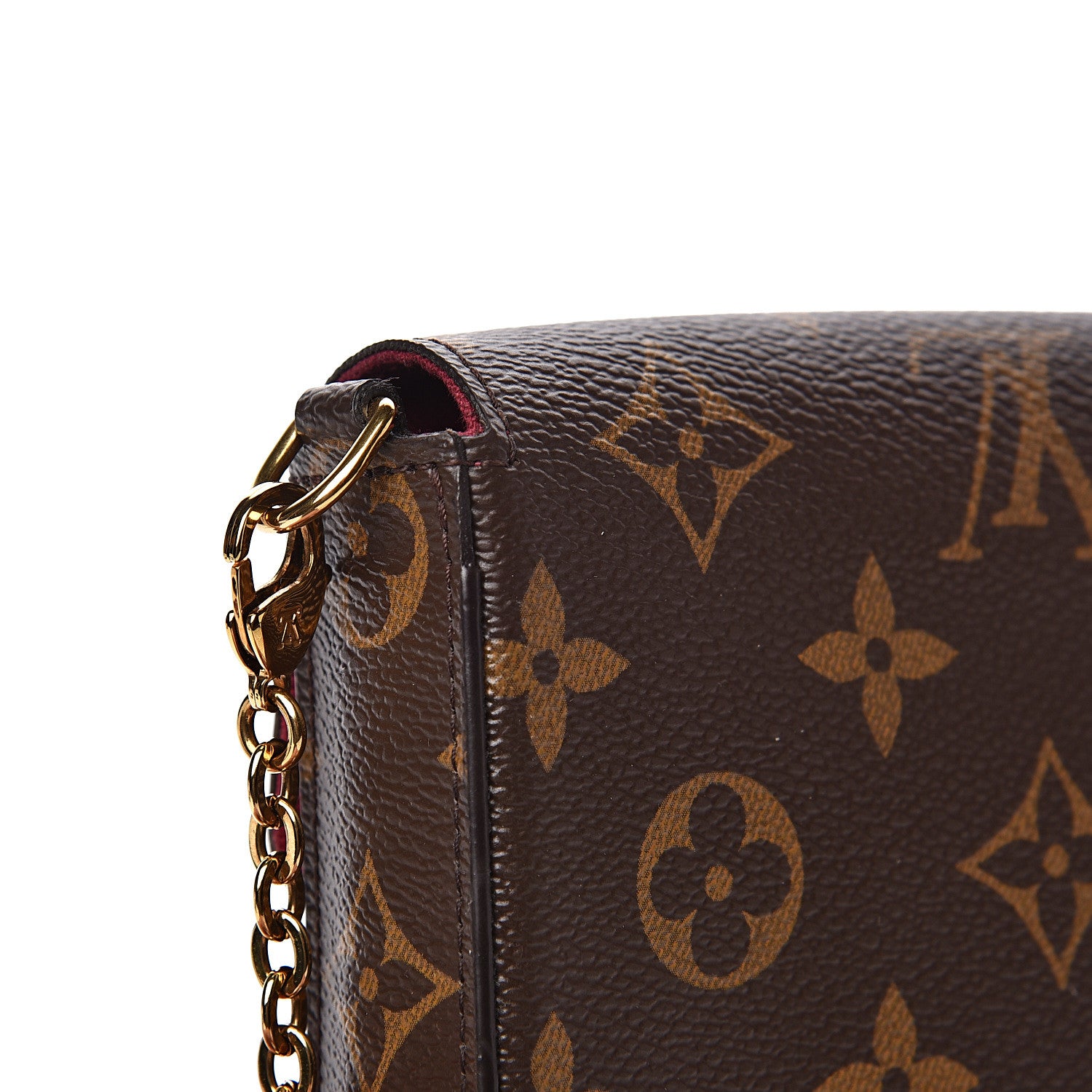 Louis Vuitton Monogram Pochette Felicie Chain Wallet Fuchsia 10 of 11