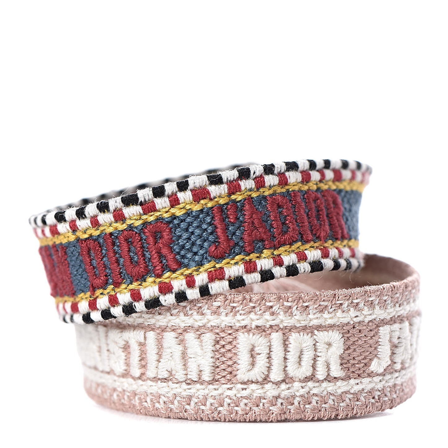 Woven Cotton J'Adior Friendship Bracelet Set Blue Nude