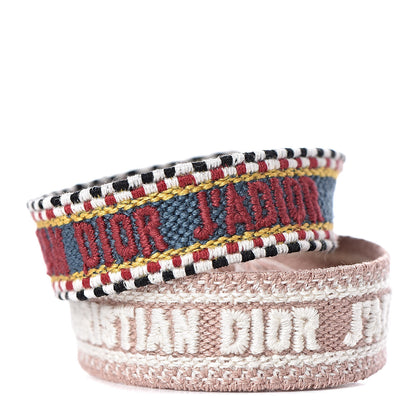Christian Dior Woven Cotton J'Adior Friendship Bracelet Set Blue Nude 1 of 6