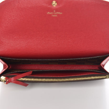 Louis Vuitton Damier Ebene Emilie Wallet Red 5 of 16