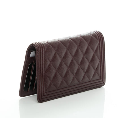 Chanel Caviar Quilted Boy Yen Wallet Dark Purple 3 of 8