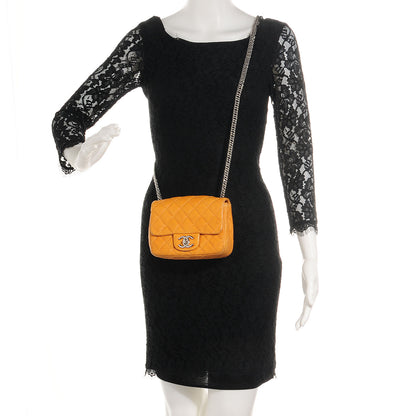 Chanel Glazed Lambskin Quilted Mini Bijoux Chain Square Flap Mango 2 of 8
