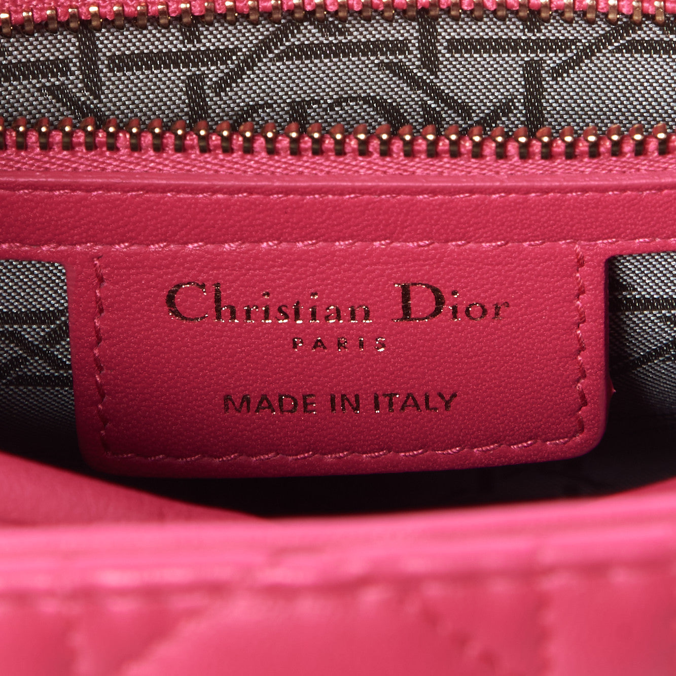 Lambskin Cannage Medium Lady Dior Fuchsia
