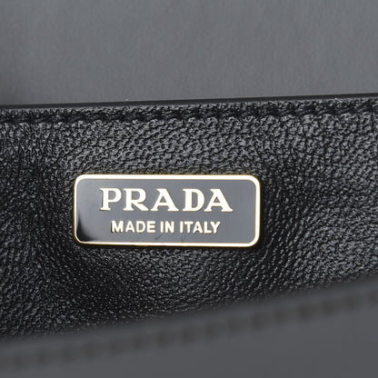 Prada City Calfskin Saffiano Cahier Bag Mercurio Black 8 of 9