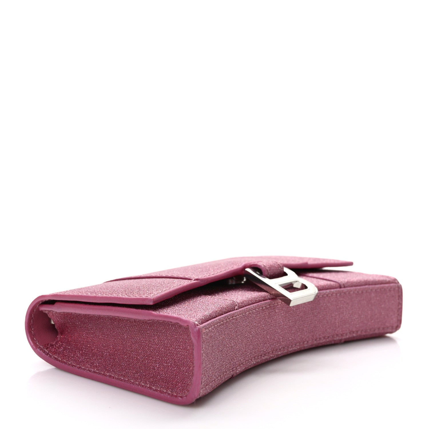 Balenciaga Sparkling Fabric XS Hourglass Wallet On Chain Sweet Pink 4 of 8
