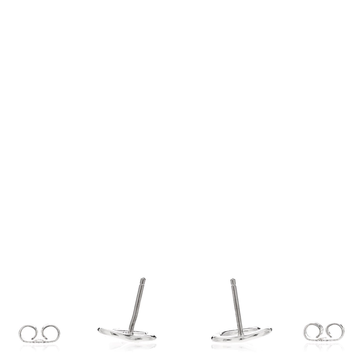 Tiffany Sterling Silver 11mm Elsa Peretti Open Heart Earrings 3 of 5