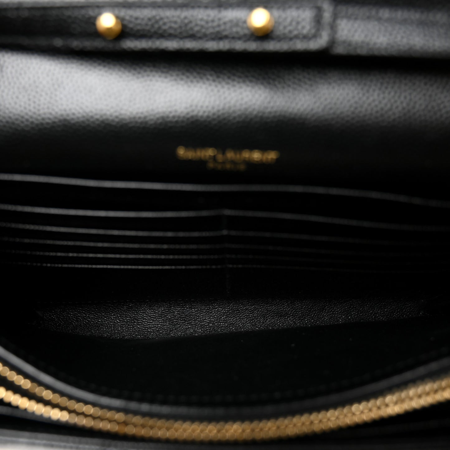 Grain De Poudre Matelasse Chevron Monogram Chain Wallet Black