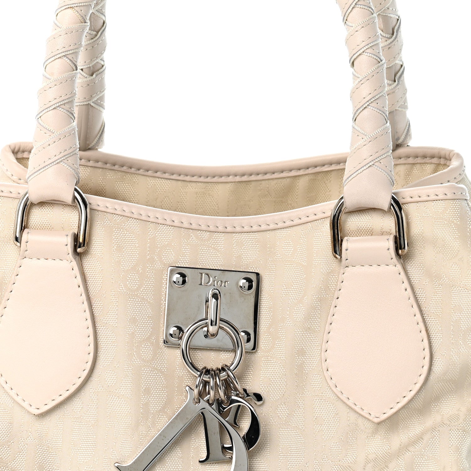 Christian Dior Nylon Monogram Small Lovely Tote White 8 of 12