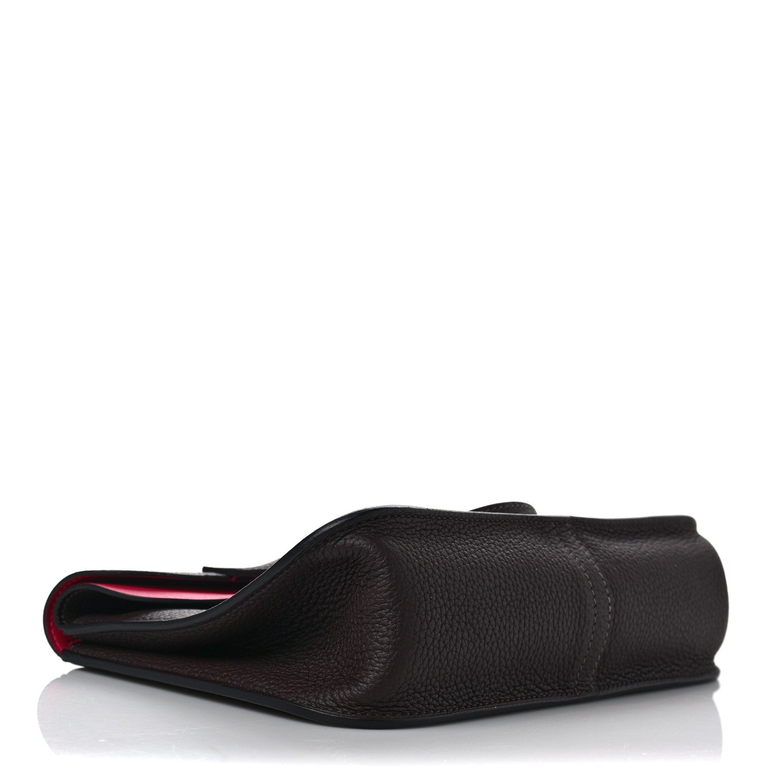 Hermes Taurillon Clemence Verso Halzan 25 Rouge Sellier Framboise 3 of 8