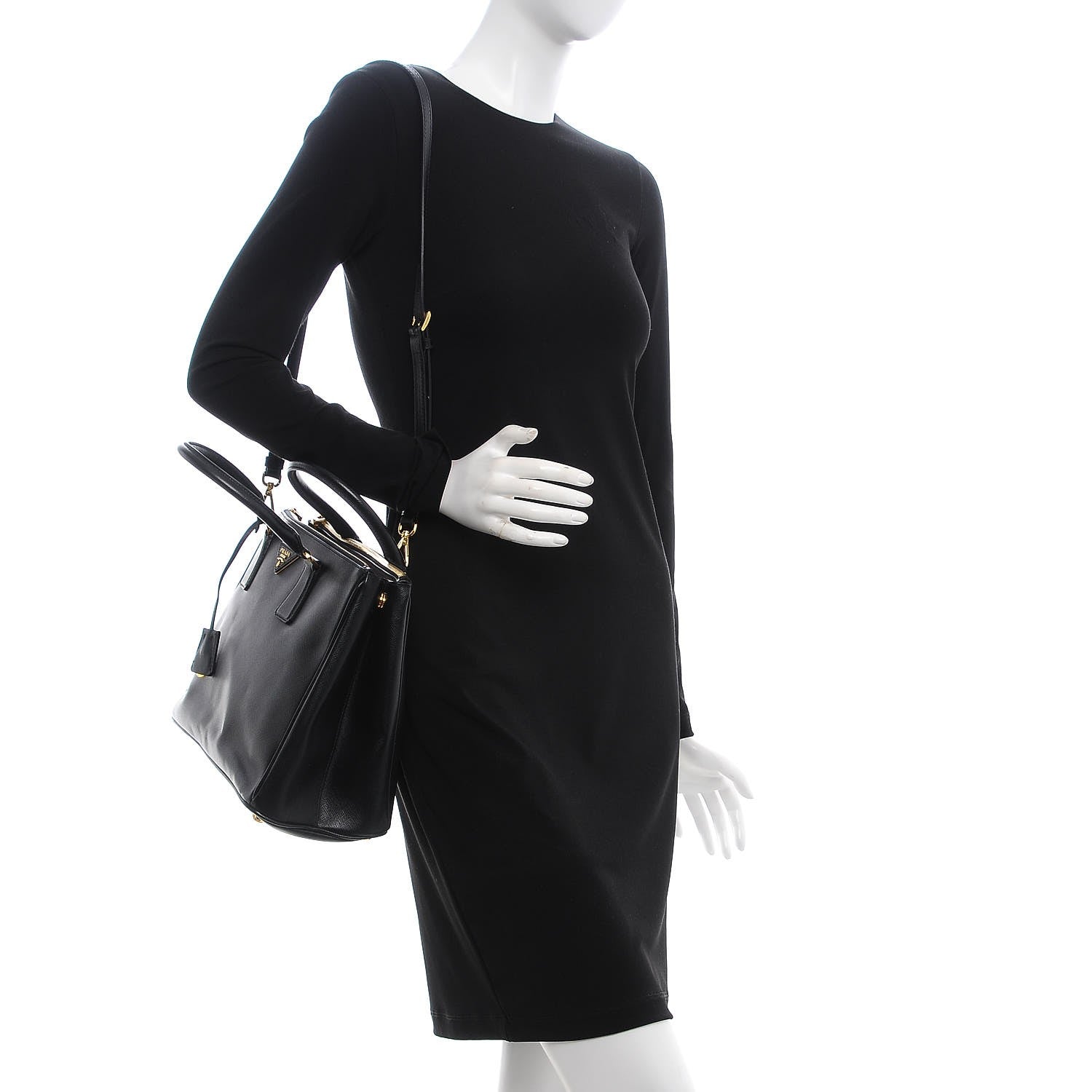 Prada Saffiano Medium Galleria Double Zip Tote Black 2 of 13