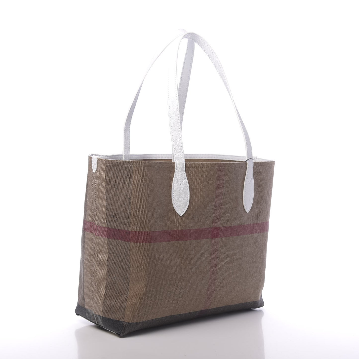 Coated Canvas Mega Check Medium Doodle Tote White