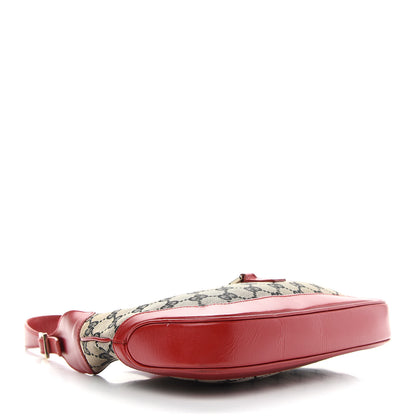 Gucci Monogram Jackie O Hobo Beige Blue Red 4 of 10