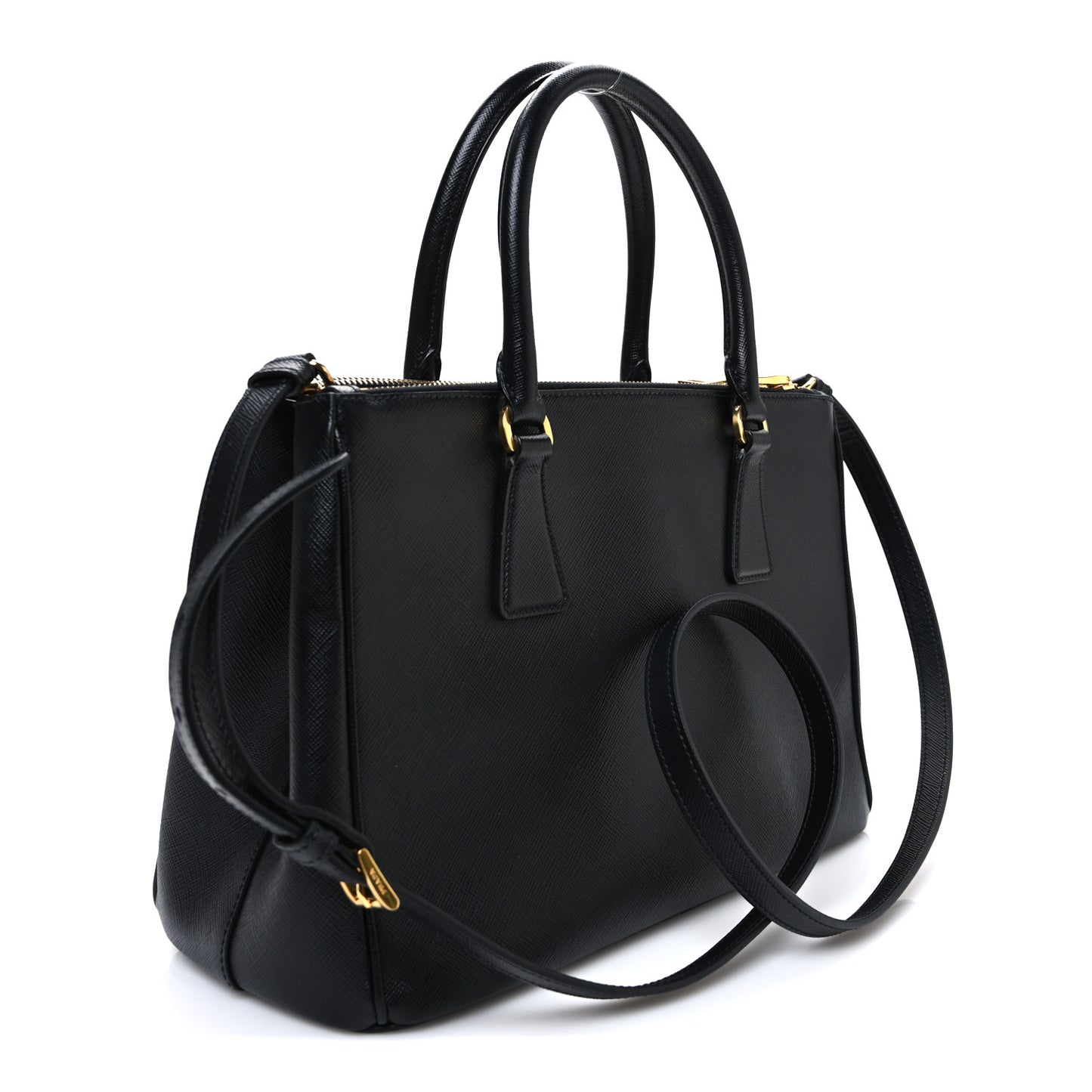Saffiano Small Galleria Double Zip Tote Black