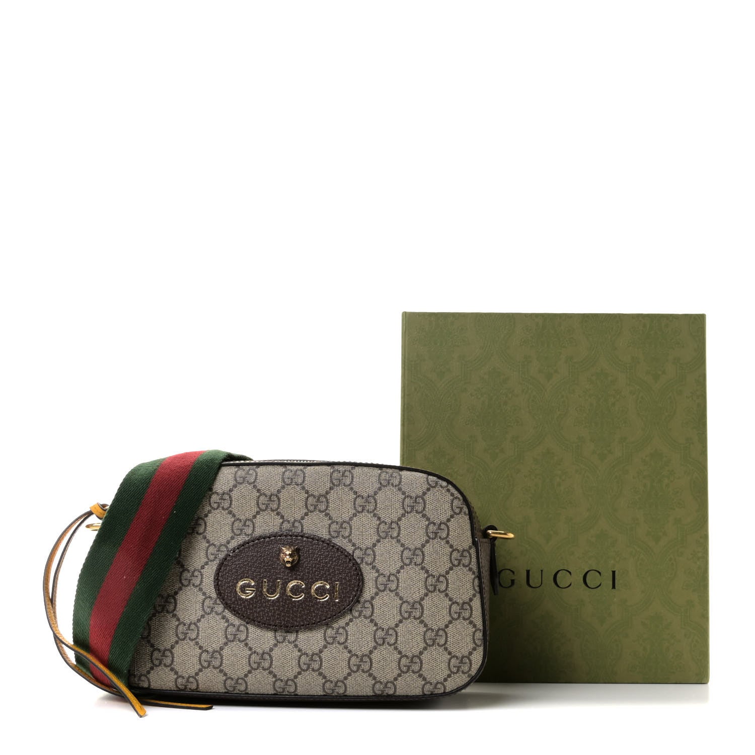 Gucci GG Supreme Monogram Web Neo Vintage Shoulder Bag Beige New Acero Crop 11 of 12