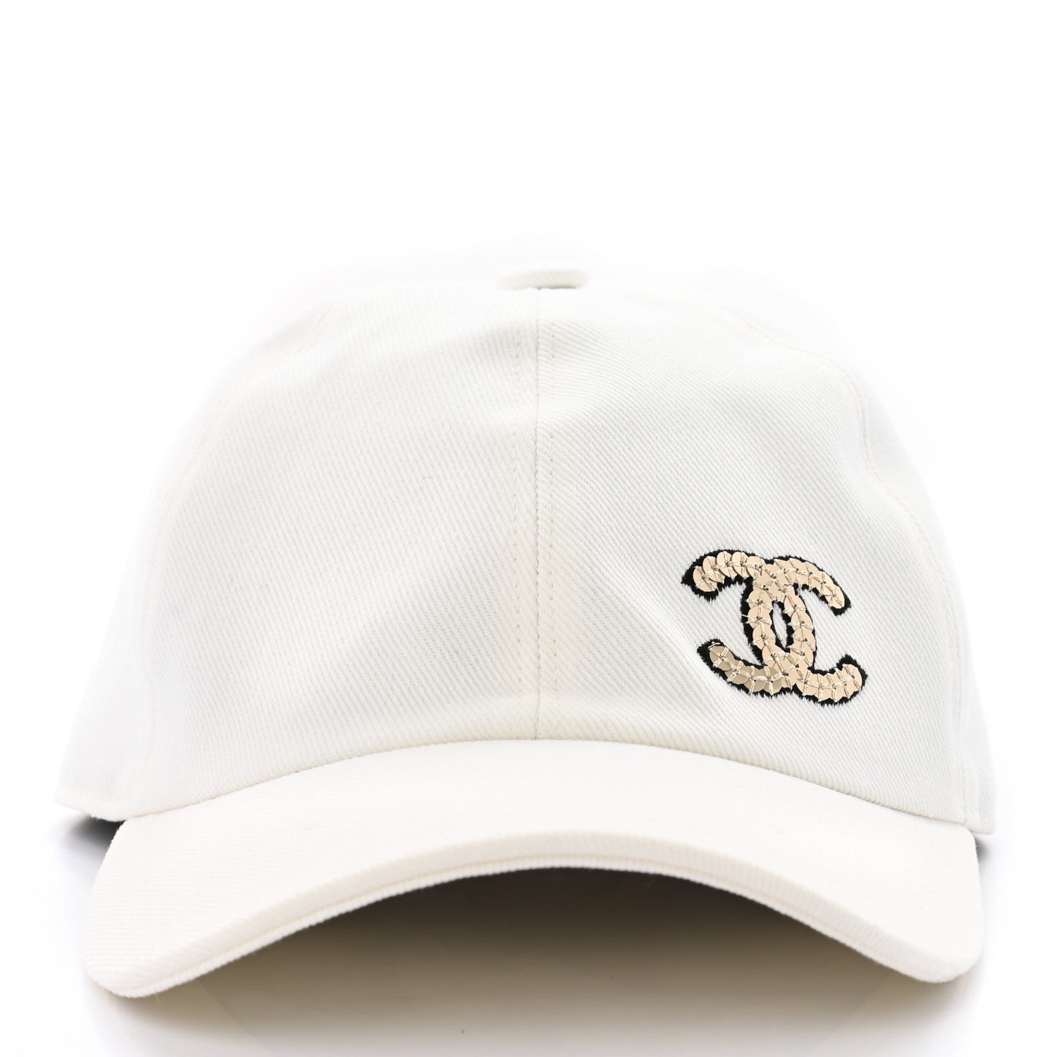 Chanel Cotton Sequin CC Cap Hat Ivory 3 of 8