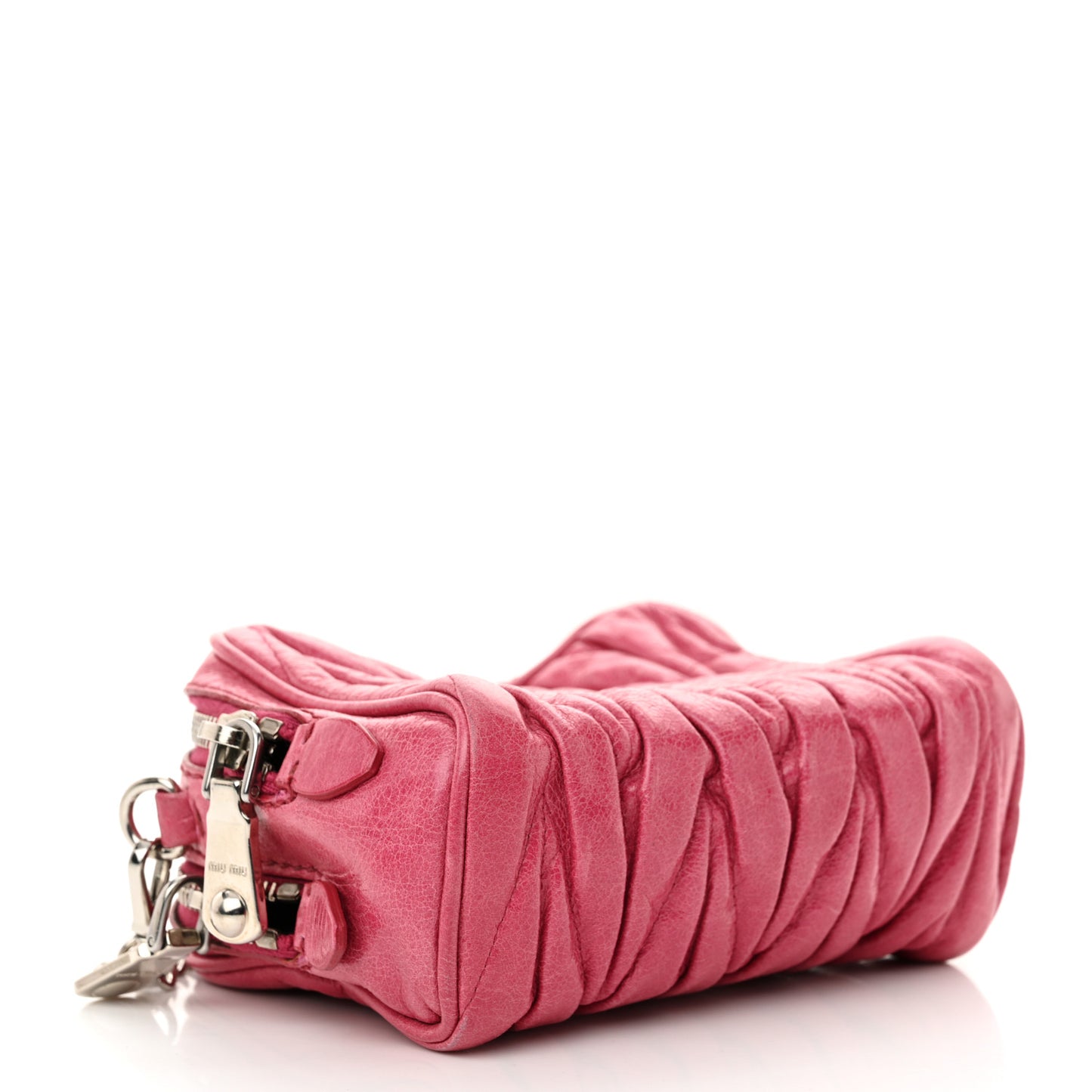 Vitello Lux Matelasse Double Zip Chain Mini Crossbody Bag Peonia