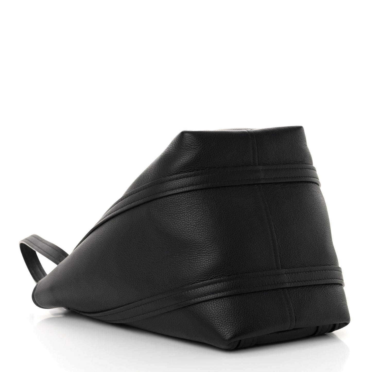 Grained Calfskin Small Everyday North South Shoulder Tote Bag Black