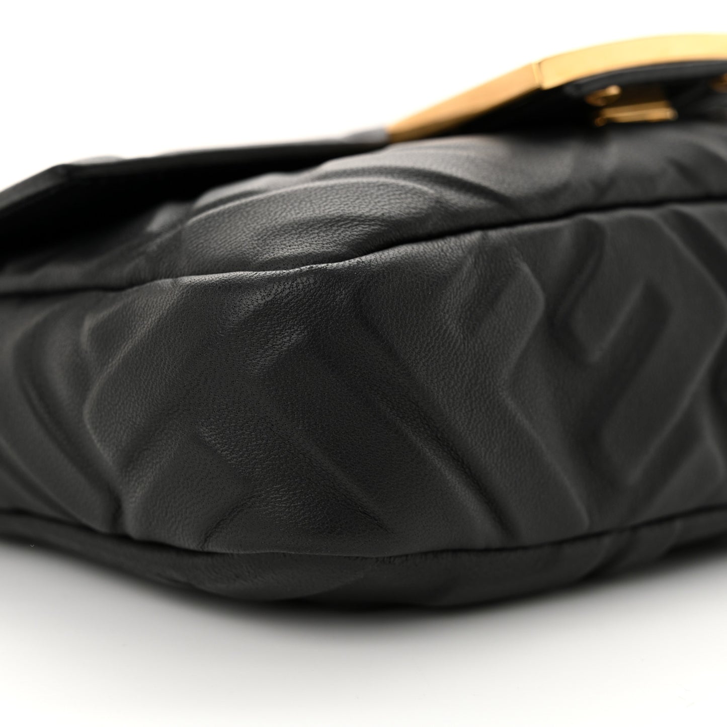 Nappa FF 1974 Embossed Mini Baguette Black