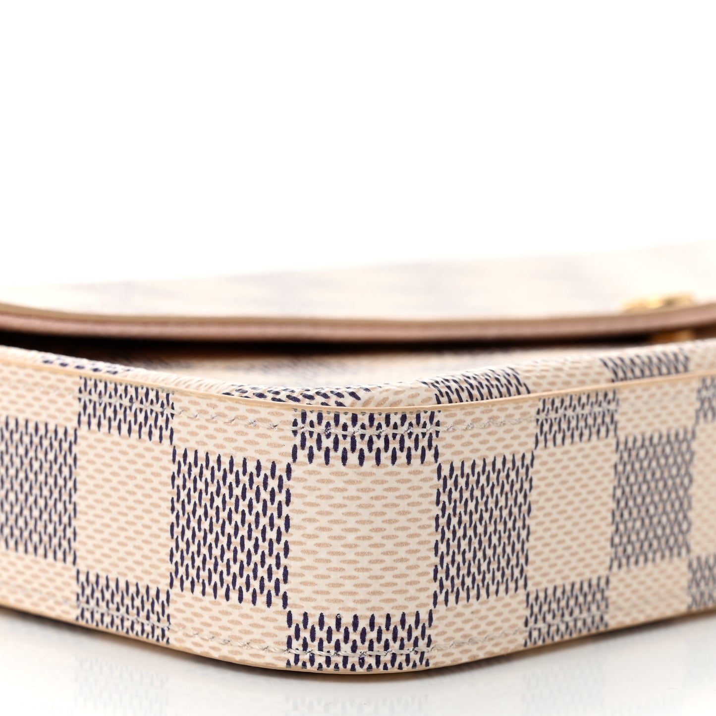 Damier Azur Pochette Felicie Chain Wallet Rose Ballerine