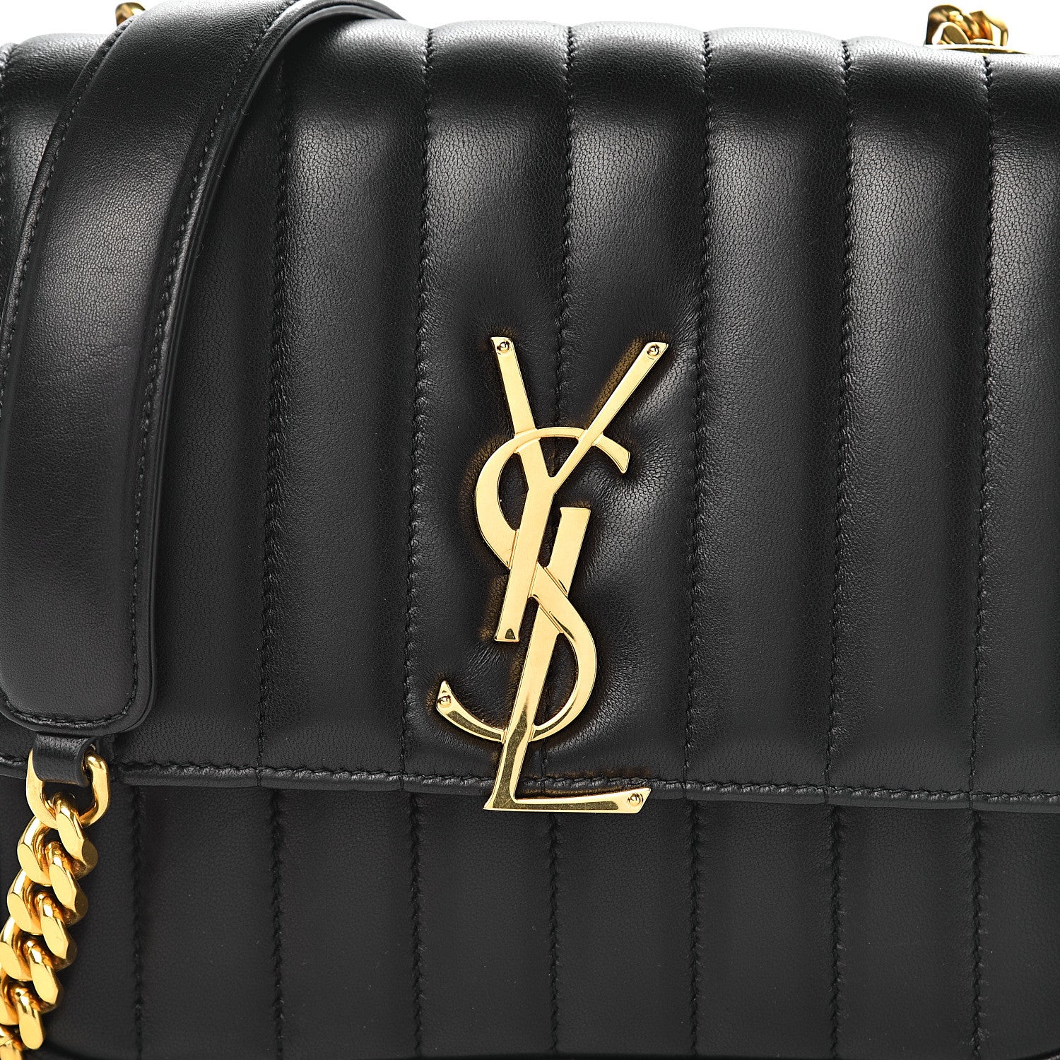 Saint Laurent Lambskin Matelasse Monogram Medium Vicky Chain Bag Black 11 of 11