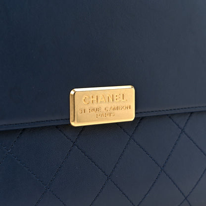 Chanel Lambskin Stitched Coco Luxe Medium Flap Blue 9 of 13