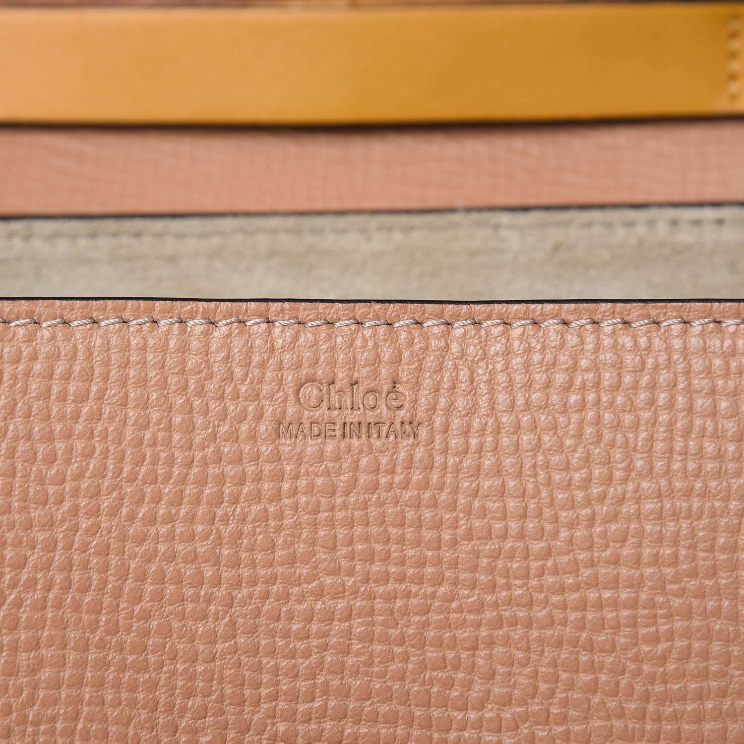 Chloe Grained Calfskin Lambskin Bi-Color Drew Shoulder Bag Wet Sand Sunflower 6 of 10