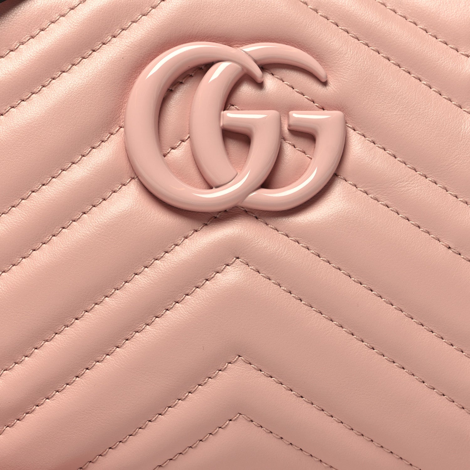 Gucci Calfskin Matelasse Monochrome Small GG Marmont Chain Shoulder Bag Perfect Pink 8 of 10