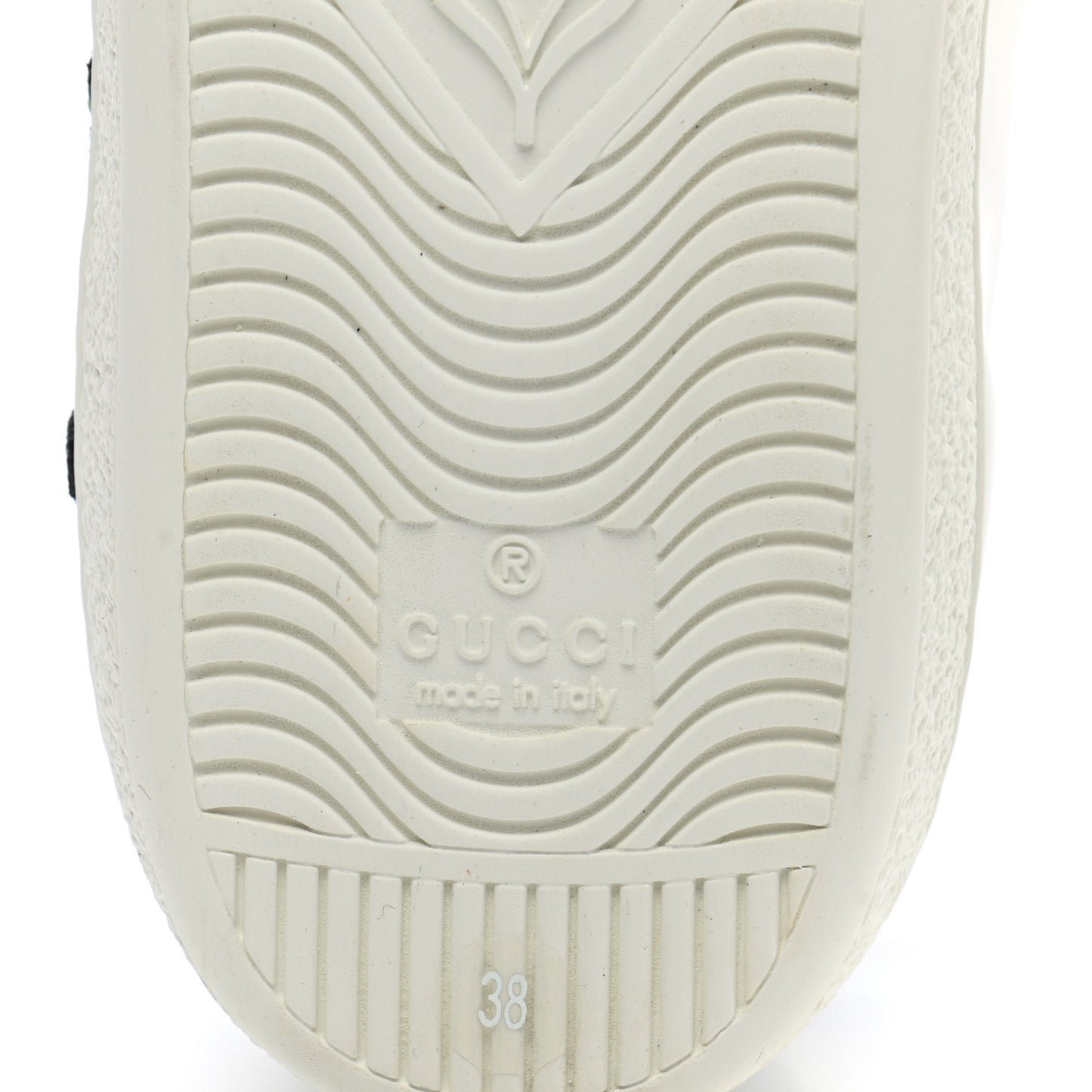 Calfskin Web Floral Embroidered Womens Ace Sneakers 38 White