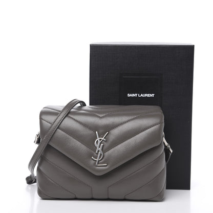 Saint Laurent Calfskin Y Quilted Monogram Toy Loulou Crossbody Bag Earth 9 of 9
