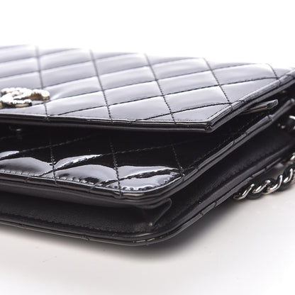 Chanel Patent Quilted Brilliant Wallet On Chain WOC Black 11 of 15
