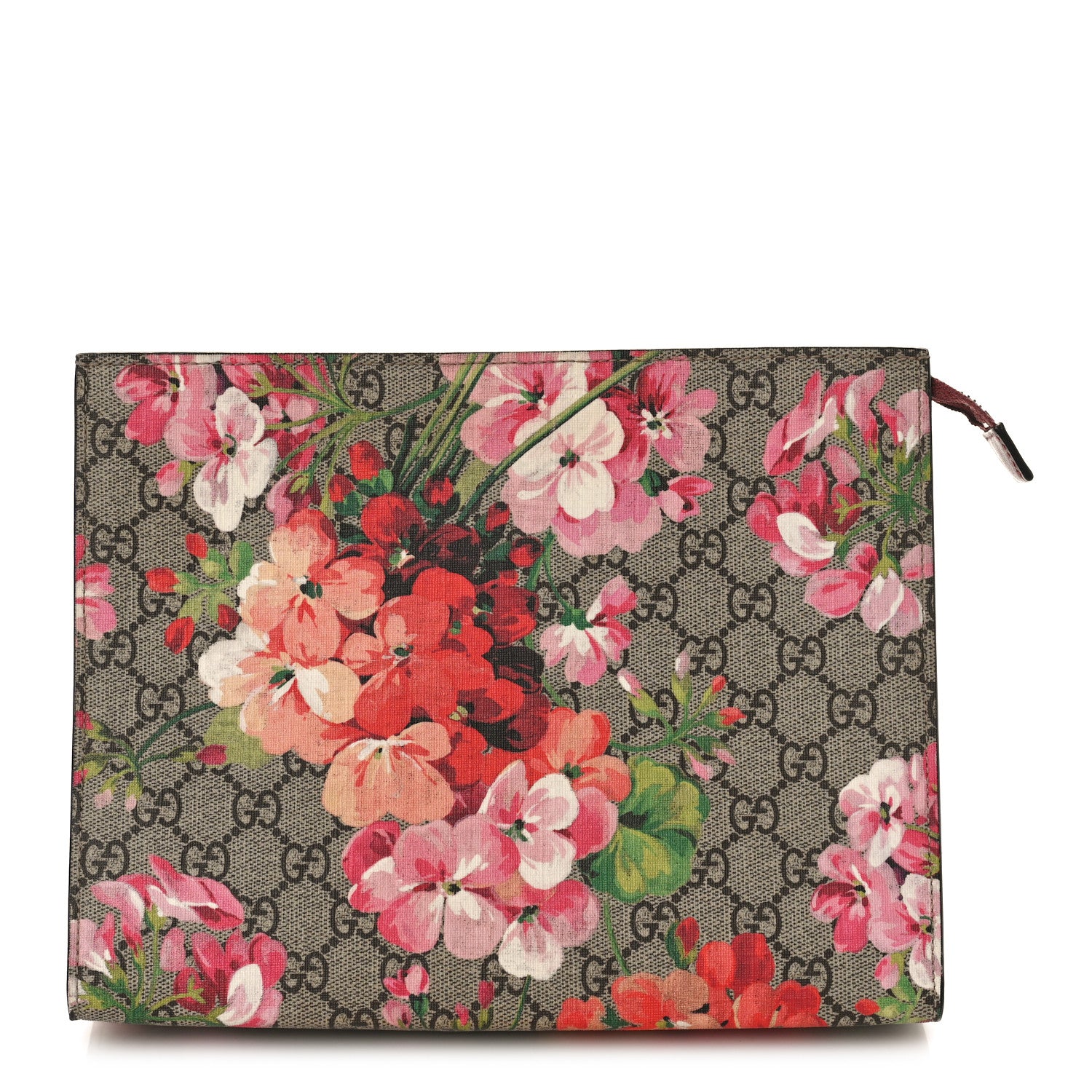 Gucci GG Supreme Monogram Blooms Large Cosmetic Case Beige Multicolor Dry Rose 1 of 10