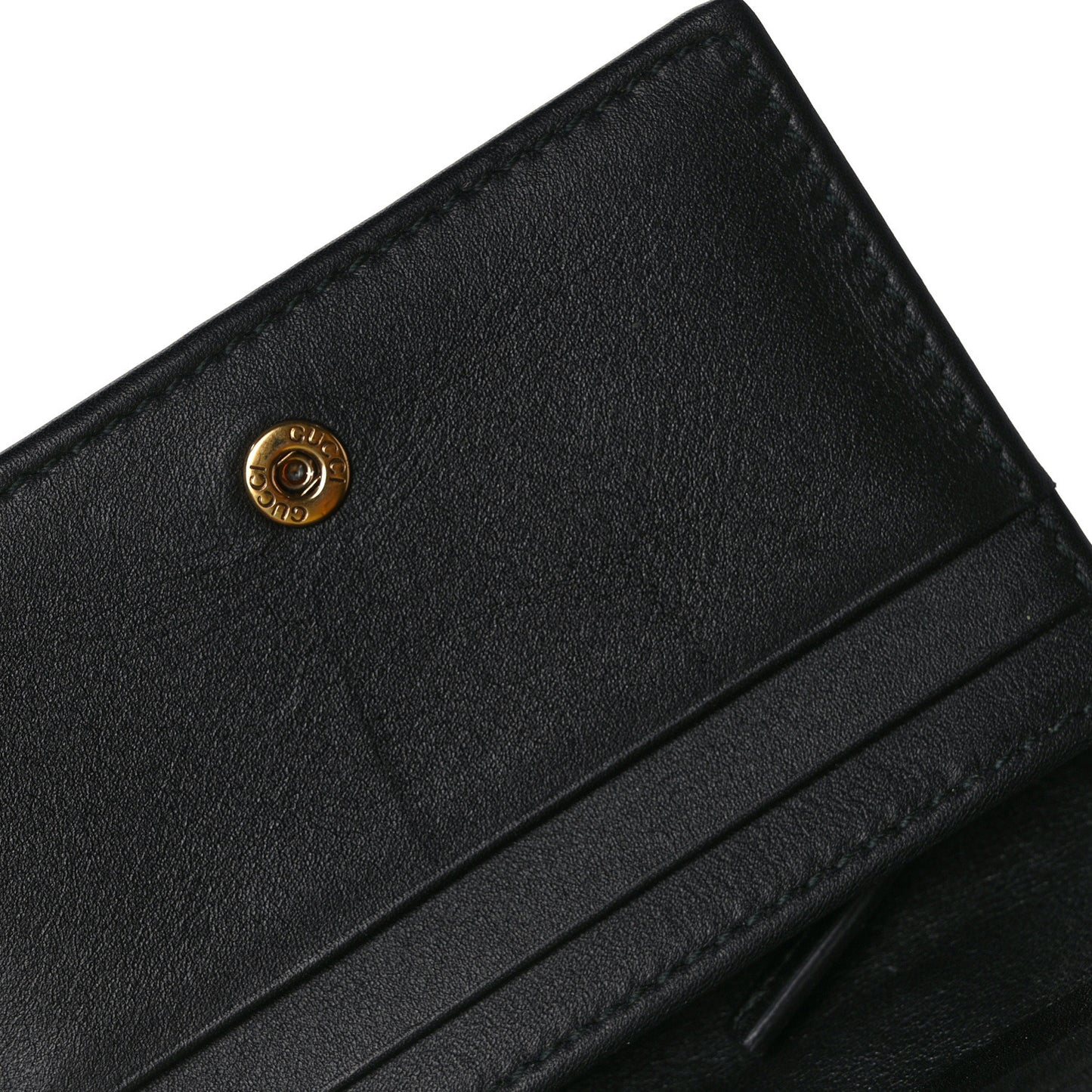 Calfskin Matelasse GG Marmont Card Case Wallet Black