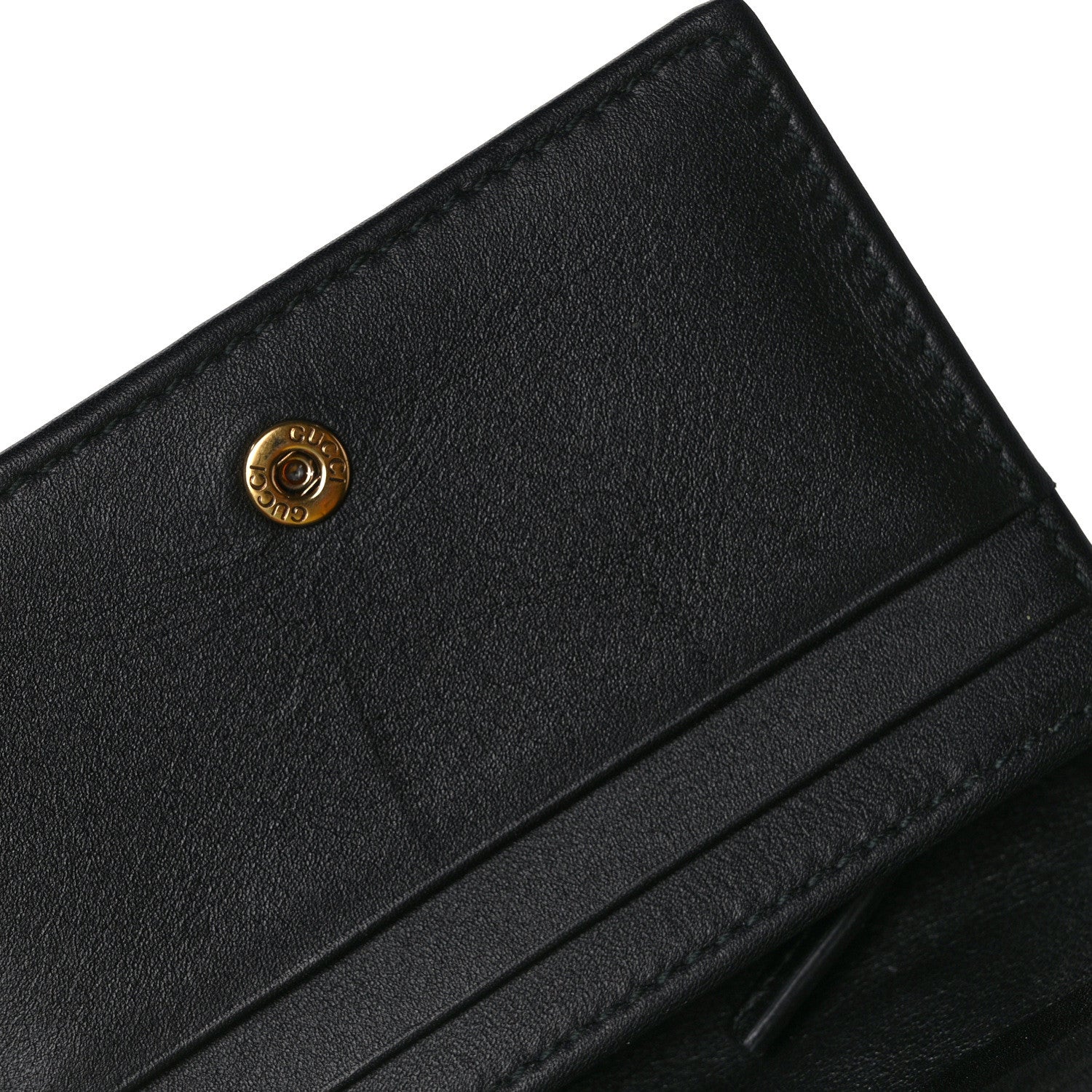 Gucci Calfskin Matelasse GG Marmont Card Case Wallet Black 10 of 11