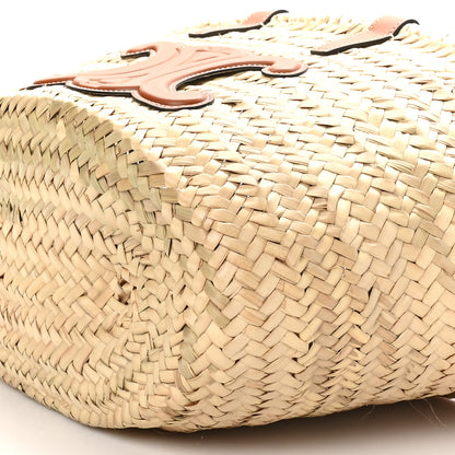 Celine Palm Leaf Calfskin Triomphe Teen Panier Tan 9 of 9