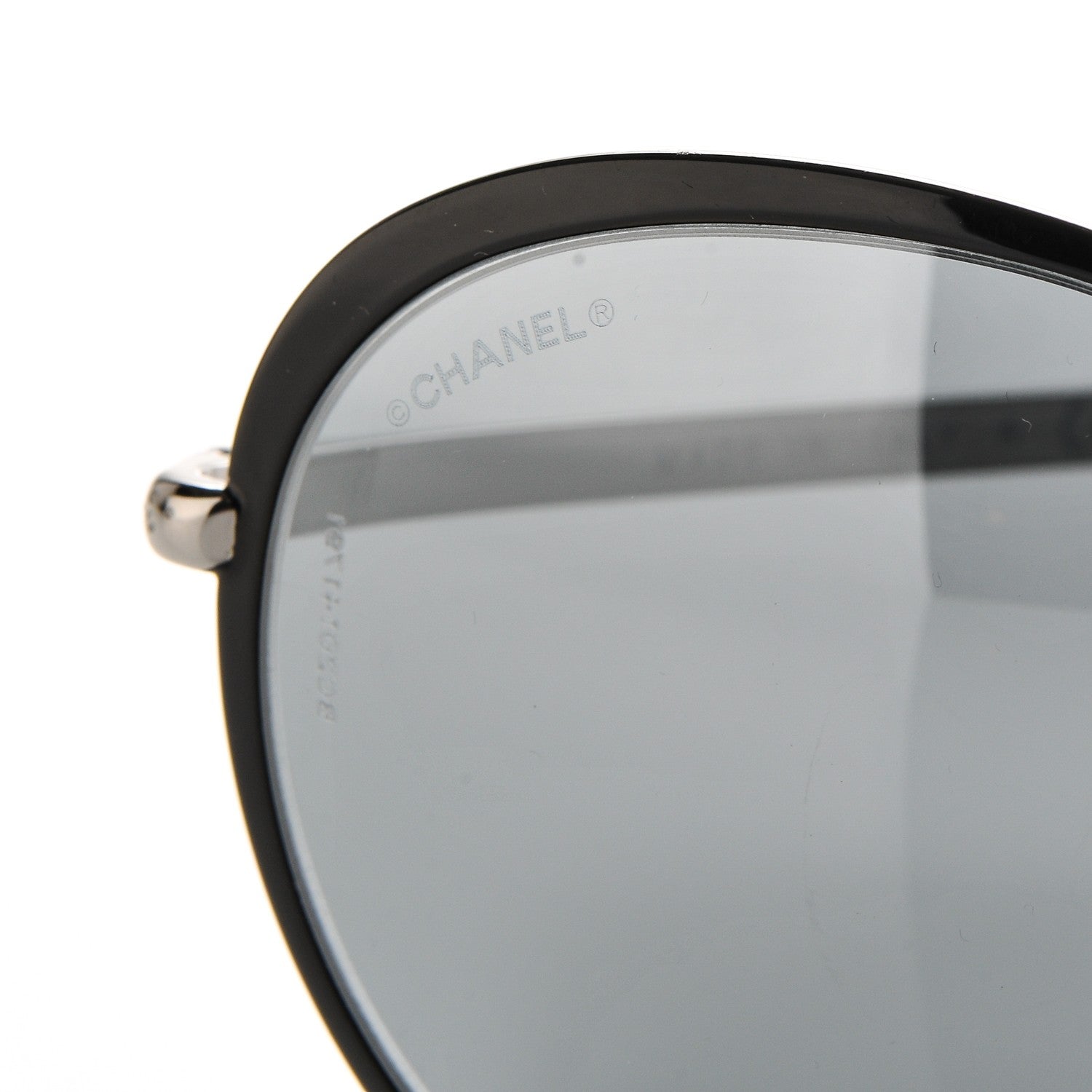 Chanel Round Spring Sunglasses 4206 Black Silver 7 of 7