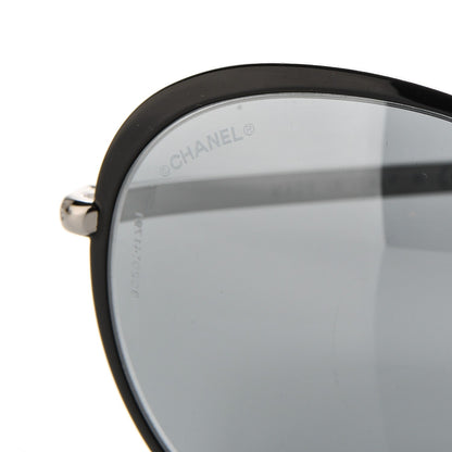 Chanel Round Spring Sunglasses 4206 Black Silver 7 of 7