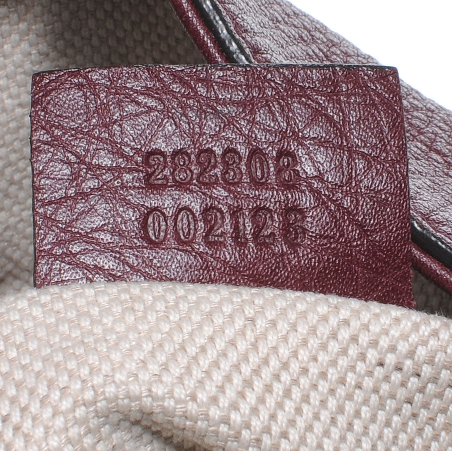 Gucci Pebbled Calfskin Large Soho Shoulder Bag Bordeaux 6 of 7