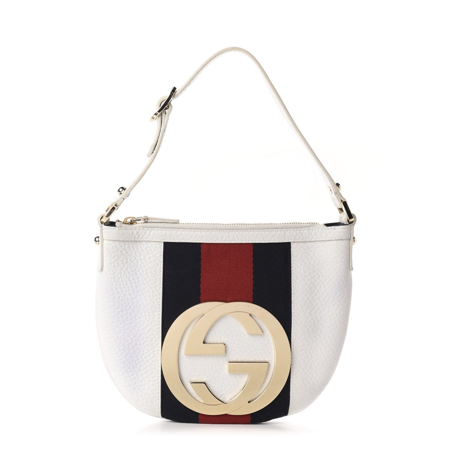 Calfskin Web Small Blondie Hobo White