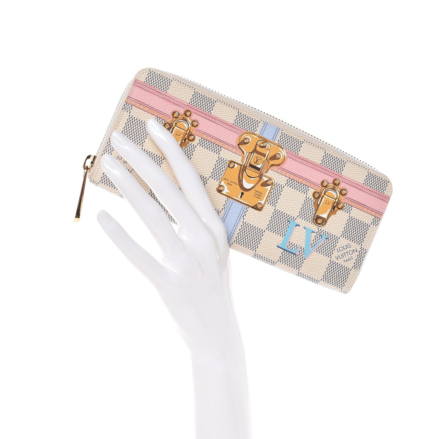 Damier Azur Summer Trunks Clemence Wallet