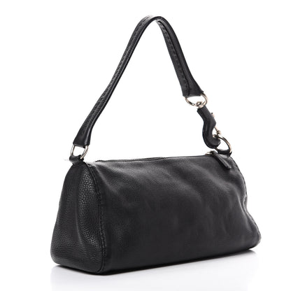 Prada Vitello Daino Shoulder Bag Black 2 of 12