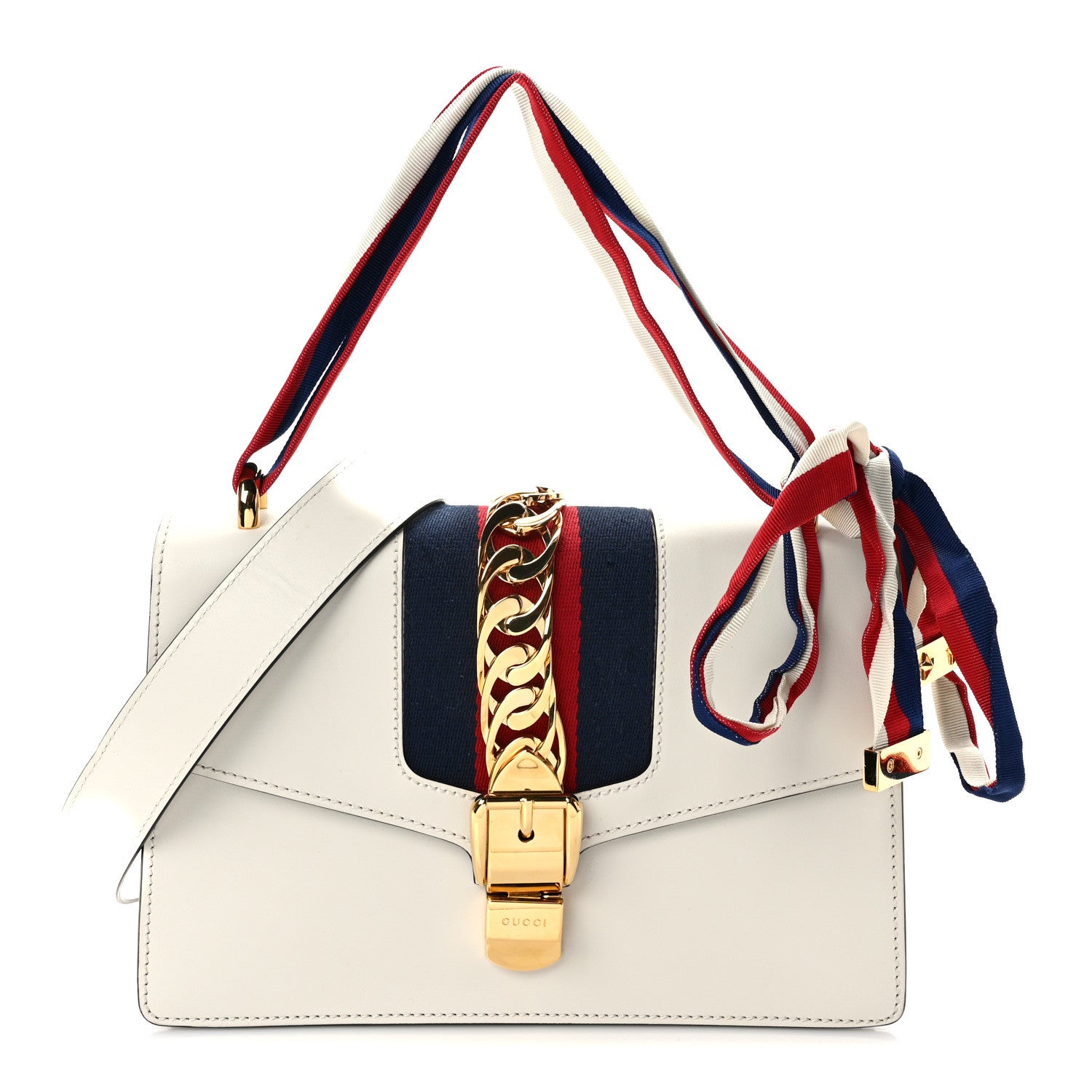 Gucci Calfskin Small Sylvie Shoulder Bag Off White 1 of 9