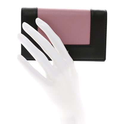 Celine Smooth Lambskin Frame Coin Card Purse Liquorice Antique Rose 2 of 6