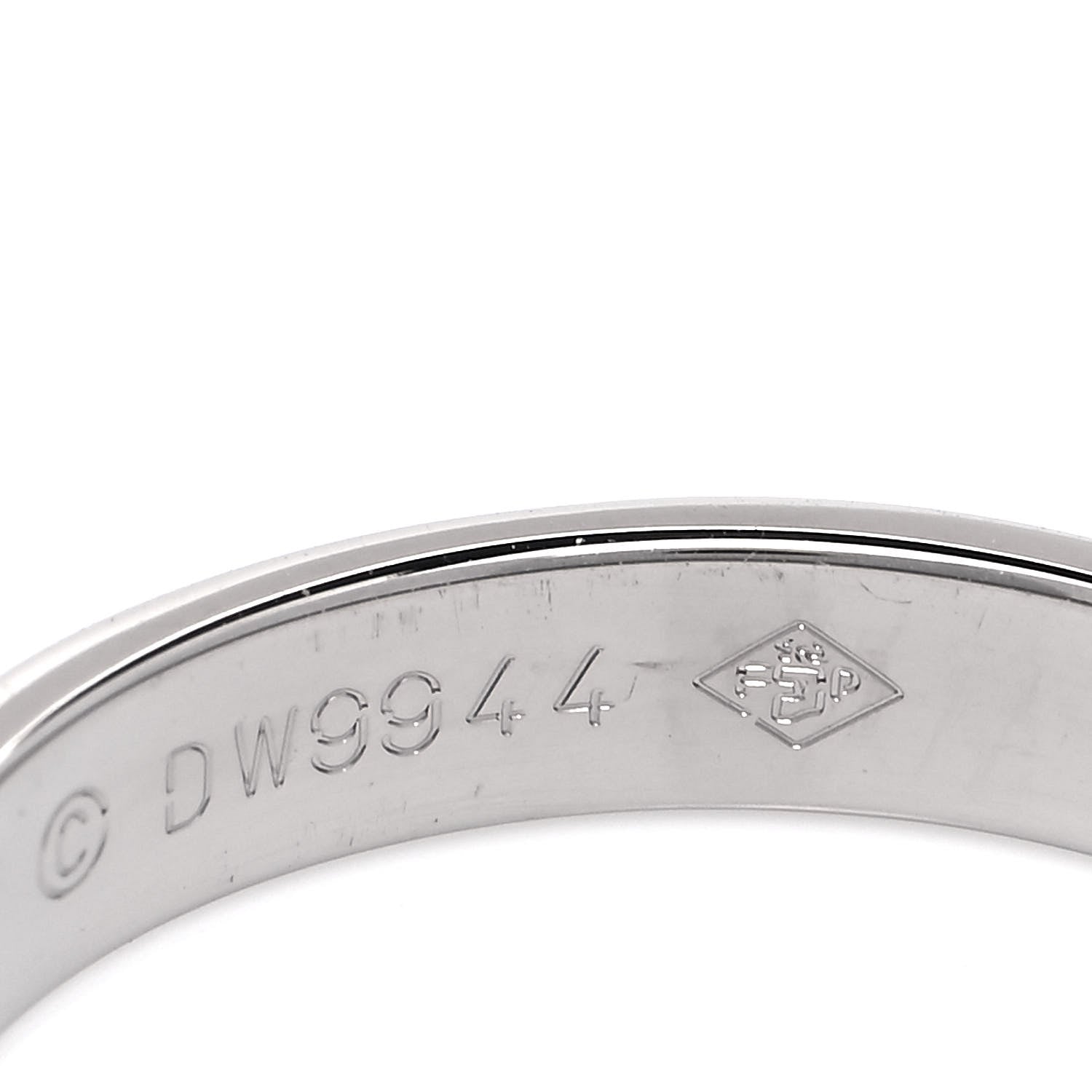 Cartier 18K White Gold 3.5mm LOVE Wedding Band Ring 56 7.75 4 of 5